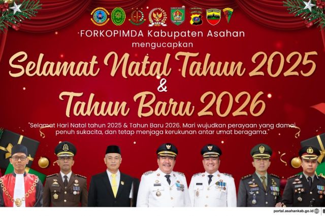 Forkopimda Kabupaten Asahan Sampaikan Ucapan Natal 2025 dan Tahun Baru 2026